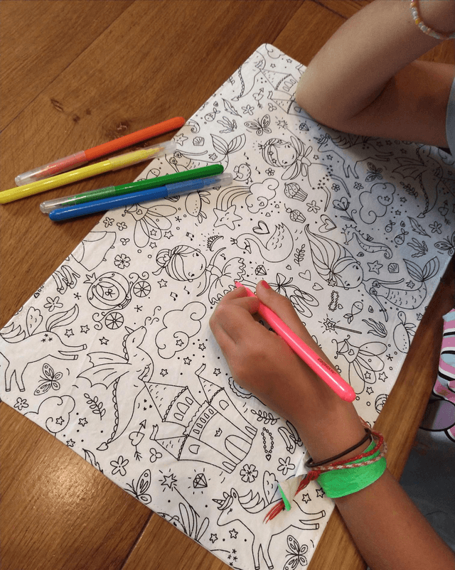 Set de table à colorier lavable  👧👦🖍💦