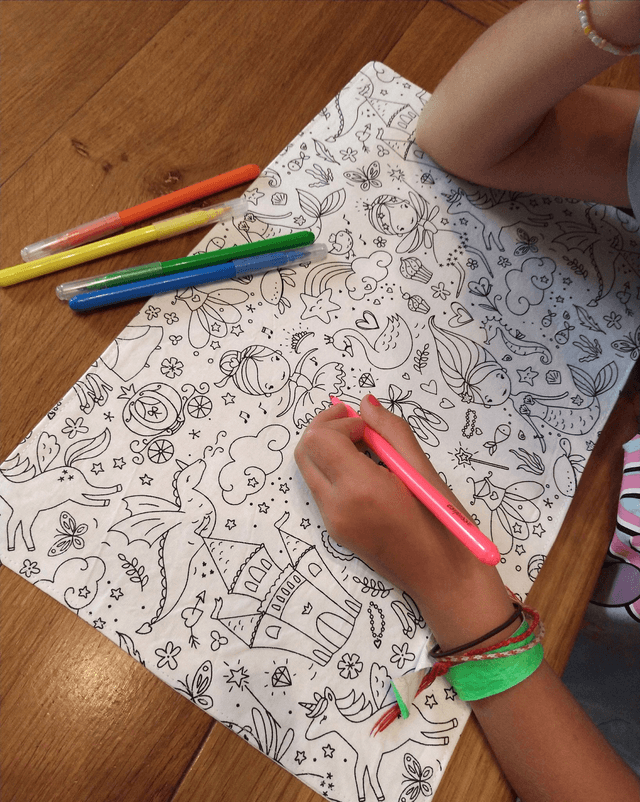 Set de table à colorier lavable  👧👦🖍💦